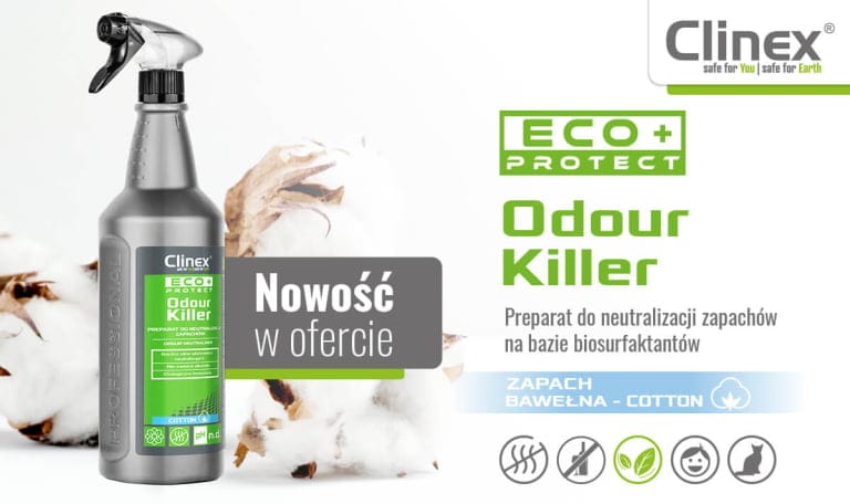 
NOWOŚĆ! Ekologiczny neutralizator zapachów- Clinex Eco+ Protect Odour Killer					